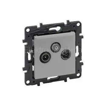 Elektrická zásuvka LEGRAND 863380 zásuvka TV-RD-SAT hliník STEP NILOE hvězdicový rozvod