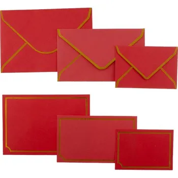 Obálka Sada obálek s kartičkou červená, 15ks mix