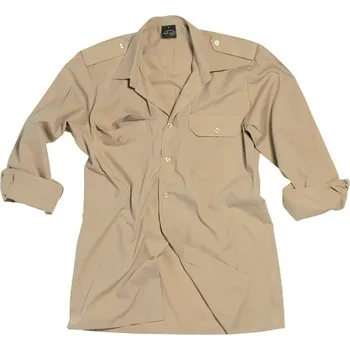 Pánská košile MIL-TEC Košile SERVIS dlouhý rukáv na knoflíky KHAKI XL KHAKI - PÍSKOVÁ