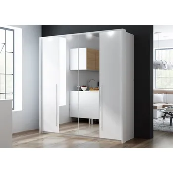 Šatní skříň Šatní skříň EDMONTON 210 s osvětlením, bílá