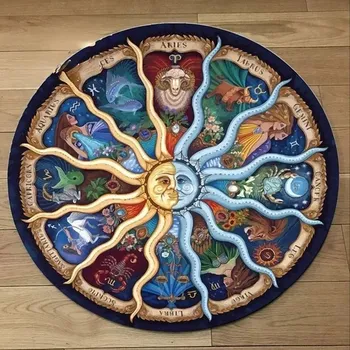 Koberec Kulatý protiskluzový koberec do obýváku motiv Drak - 2,90 cm x 90 cm