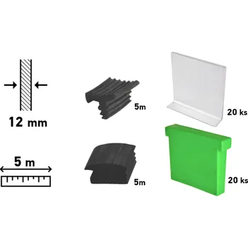 Sada nářadí Sada příslušenství pro ukotvení skla o tloušťce 12,00 mm do 5 m dlouhého profilu