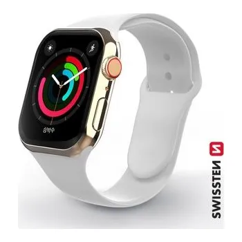 Chytré hodinky SWISSTEN silikonový řemínek pro Apple Watch 38-40 mm bilý