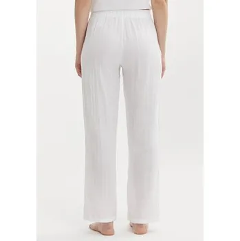 Dámské kalhoty Calvin Klein Underwear Kalhoty z materiálu 000QS7140E Bílá Relaxed Fit M