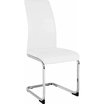 Jídelní židle Pohupovací jídelní židle VATENA, bílá/chrom