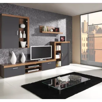 Obývací stěna Falco Obývací stěna, sestava SAMIR švestka/grafit