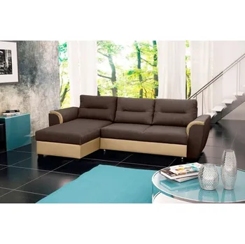 Sedací souprava Falco Rohová sedací souprava Tommy, rozkládací s úložným prostorem, levá, hnědá Inari 27/béžová Soft 18