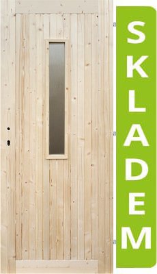 ERKADO Palubkové dveře 1S prosklené, smrk, 80/197 cm