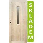 ERKADO Palubkové dveře 1S prosklené, smrk, 80/197 cm