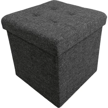 Taburet Skládací taburet FALON s úložným prostorem, tmavě šedá