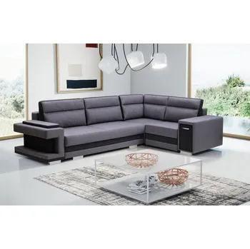 Sedací souprava Falco Rohová sedací souprava Andy 1, rozkládací s úložným prostorem, pravá, šedá/černá Inari 94/100