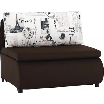 Křeslo Rozkládací křeslo KENY NEW, s úložným prostorem, hnědá/vzor