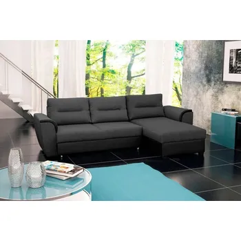 Sedací souprava Falco Rohová sedací souprava Tommy, rozkládací s úložným prostorem, pravá, černá Inari 100/Soft 11