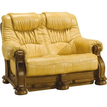 Pohovka Dvoumístná pohovka CTIBOR I kůže Barva: moření wenge, Potah: kůže Madras white