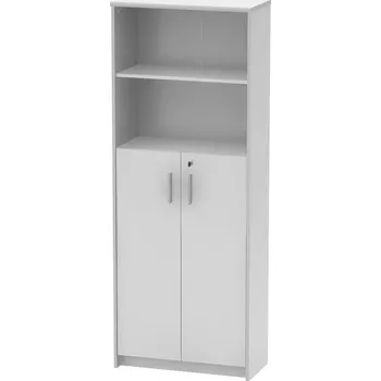 Knihovna Kancelářský regál JOHAN 2 NEW 10 se zámkem, bílá