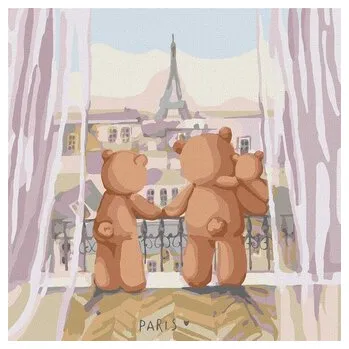 Set školních potřeb Malowanie po numerach - Podróż rodzinna 30x30cm