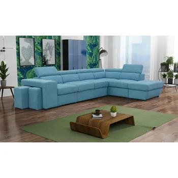 Sedací souprava Rohová sedací souprava PIETRE Ocean 18 s taburetem, rozkládací, pravá