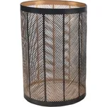 Svícen kov LINE černý/zlatý 13x13x22 cm