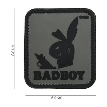 Nášivka Gumová nášivka 101 Inc nápis Badboy - šedá
