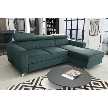 Sedací souprava Falco Rohová sedací souprava MILDRED rozkládací s úložným prostorem, pravá, modro/šedá