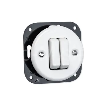 vypínač VINTAGE vypínač 5B (6+6) bílá bez rámečku klapka kulatá keramika R220QX