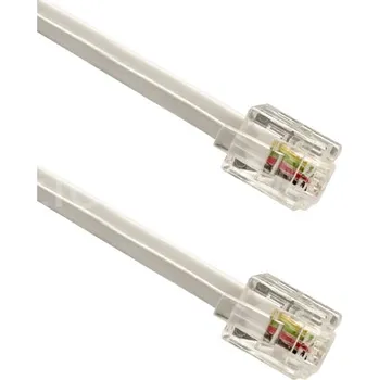 Síťový kabel Telefonní kabel RJ11, bílý, 10m TF09N