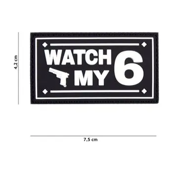 Nášivka Gumová nášivka 101 Inc nápis Watch My 6 - černá