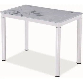 Jídelní stůl Jídelní stůl DAMAR 80x60, kov/sklo, bílý