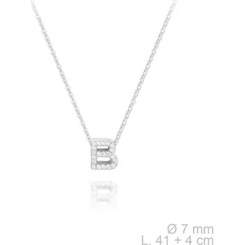 Náhrdelník Stříbrný náhrdelník s písmenem "B" se Zirkony Ag 925/1000