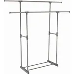 Dvouřadý věšák, chróm/šedá, JOVANA