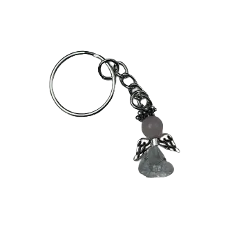 DCH Kovový přívěsek na klíče - andílek pro štěstí Barva: Růženín