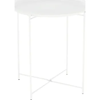 Konferenční stolek Kulatý odkládací stolek RENDER s odnímatelným tácem, bílá