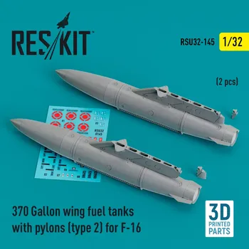 Plastikový model Reskit 1/32 370 Gal. wing fuel tanks w/ pylons (type 2)