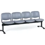 Antares Kožená lavice do čekáren VIVA, 4-sedák, šedá