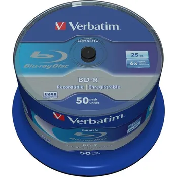 Optické médium VERBATIM BD-R SL Datalife (50 ks) Blu-Ray/Spindle/6x/25GB