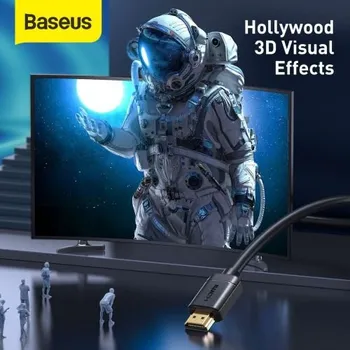 Video kabel Video KABEL Baseus HD Series, HDMI (T) na HDMI (T), maximální rozlišení 4K UHD (3840 x 2160) při 60 Hz, zlaté konektory, 3 m, černý "CAKGQ-C01" (zelená známka 0,8 lei) - 6953156222533