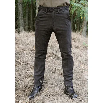 Pánské kalhoty Kalhoty Carl Mayer kožené hnědé vel. 62