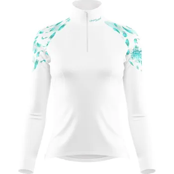 Dámské funkční triko dlouhý rukáv se zipem BIRD bílá Bamboo Light New - Azurová / XL