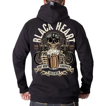 Pánská mikina mikina s kapucí pánské - BEER BIKER - BLACK HEART - 16961 - L