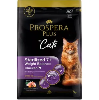 Krmivo pro kočku Krmivo Prospera Plus Sterilized 7+ Chicken Weight Balance 7kg