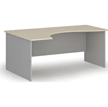 Psací stůl B2B Partner Ergonomický kancelářský psací stůl PRIMO GRAY, 180x120 cm, levý, šedá/bříza