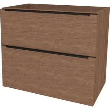 Kotel Mereo - CN591SBORP1 - Mailo, koupelnová skříňka 81 cm, černé madlo, Multidecor, Ořech Predazzo