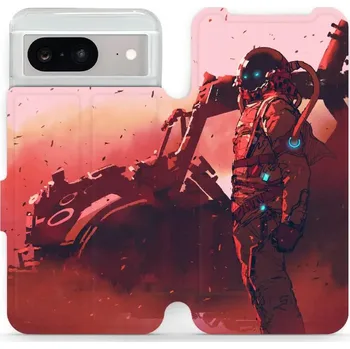Pouzdro na mobilní telefon Flipové pouzdro Mobiwear - Google Pixel 8 - MA09S Průzkumník s červeným vozítkem (Knížkové flip pouzdro, obal, kryt na mobil Google Pixel 8 - MA09S Průzkumník s červeným vozítkem, materiál Umělá kůže + TPU - ochrana 360°, stojánek, silikonová vanička,)