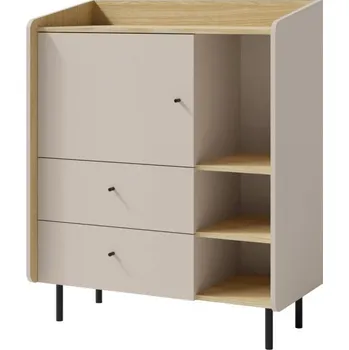 Nábytek MEBLAR Komoda ALESSIO AE9 (zelená a béžová)