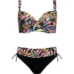 Dámské dvoudílné plavky Palermo 5 S995PA5-2 černé s listy - Self 42G