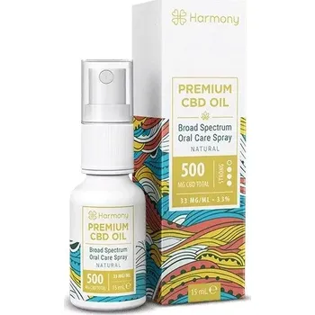 Pleťový krém Harmony CBD olej ve spreji 500 mg, 15 ml, Natural