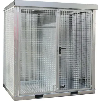 Klec pro skladování tlakových lahví s pevnou podlahou, stěna, 211,5 × 157 × 226 cm