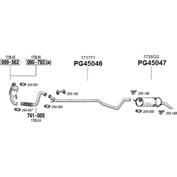 Katalyzátor katalyzátor výroba AS/BM Bosal 99-562A