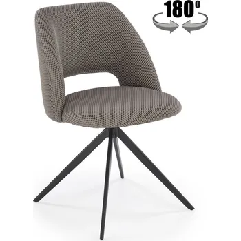 Jídelní židle Jídelní otočné křeslo GAZMA — kov, membránová tkanina, více barev Šedá