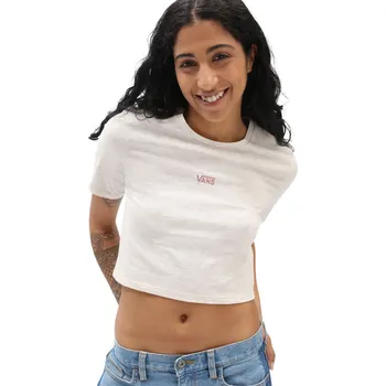 vans Dámské triko flying v crop crew tee oatmeal heather